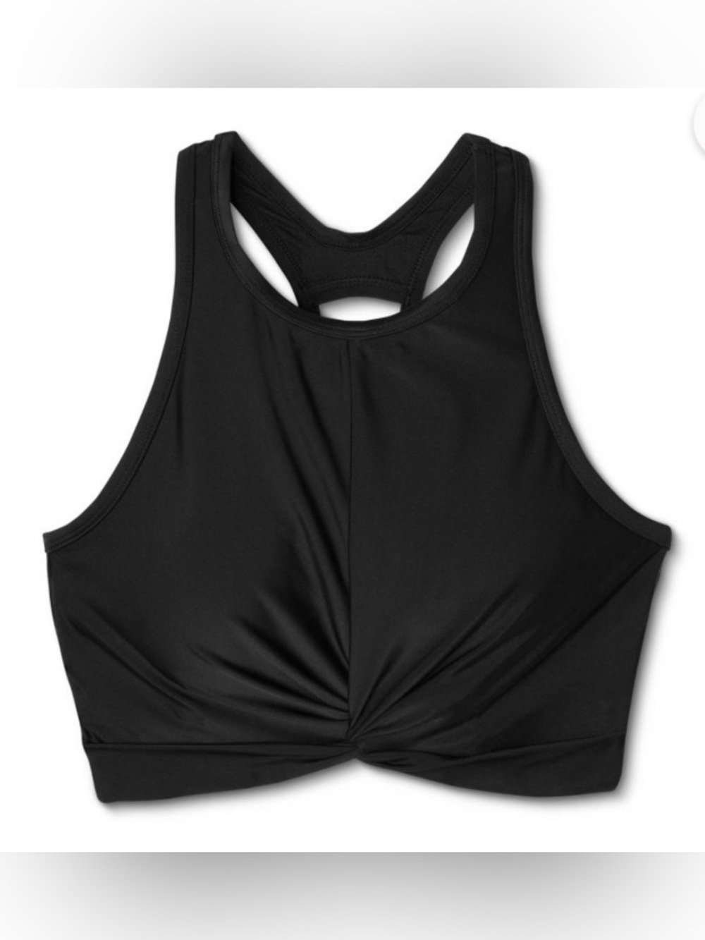Kona Sol High-Neck Twist-Front Longline Swim Top, size D/DD